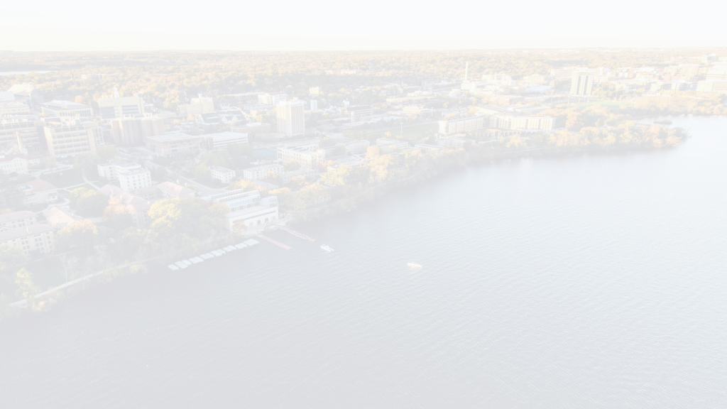 Bird's eye view of Lake Mendota and the UW-Madison campus.